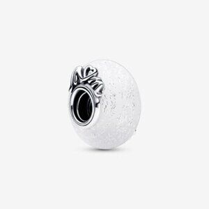 ✅Pandora Glittery White Murano Glass Mom & Love Charm